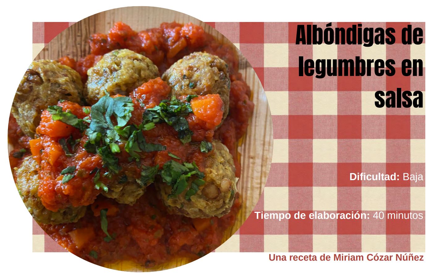 Albóndigas de legumbres en salsa