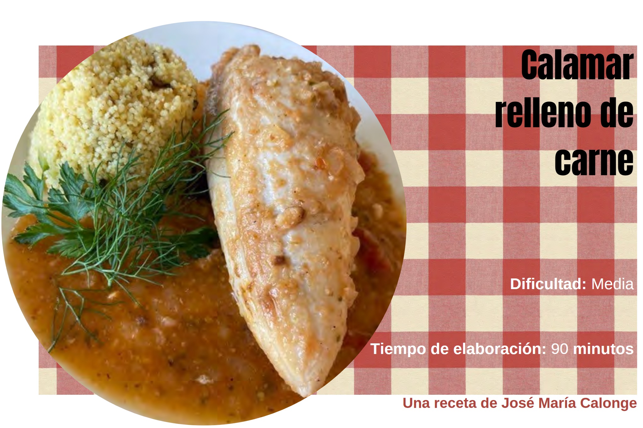 Calamar relleno de carne