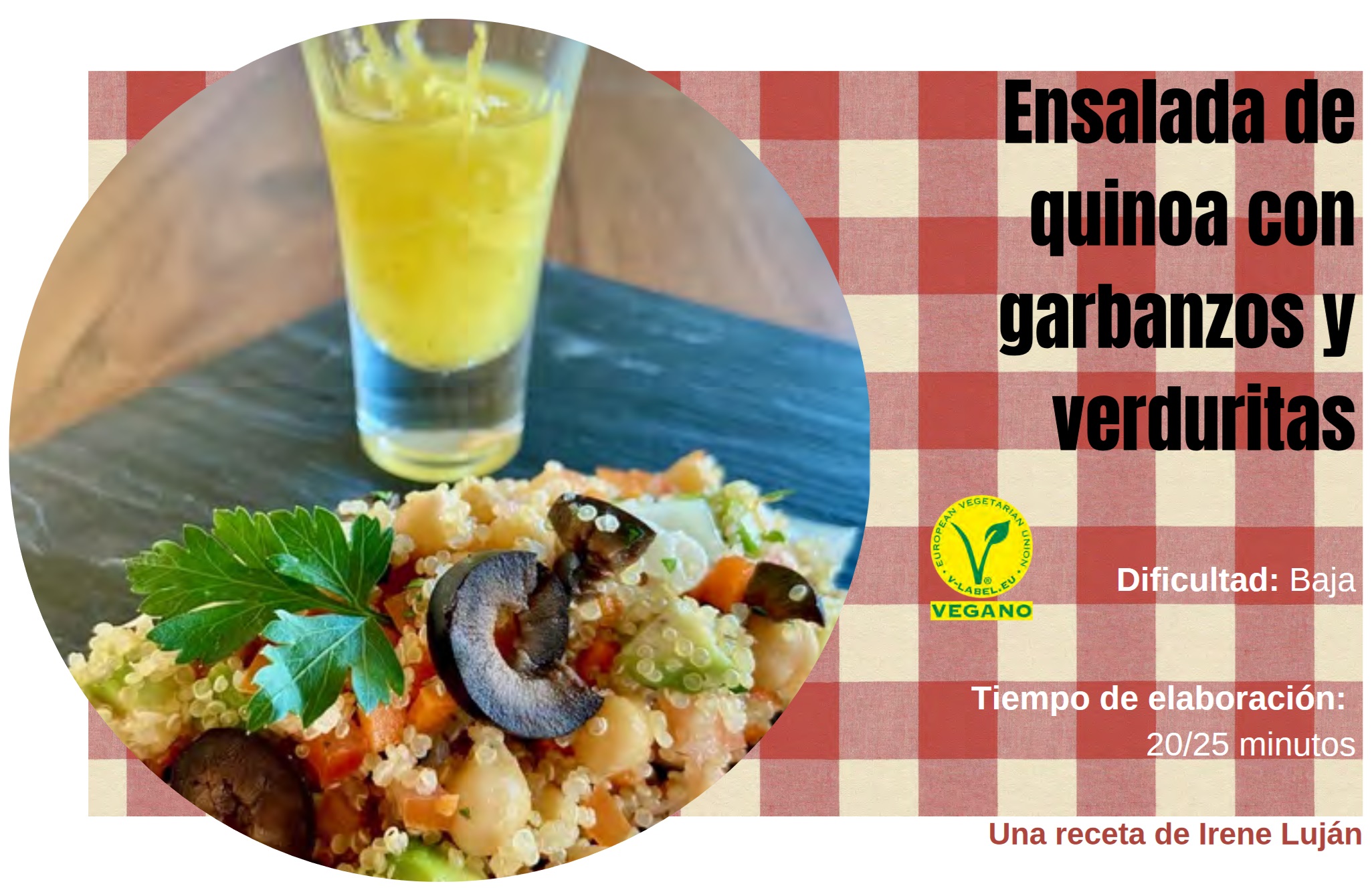 Ensalada de quinoa con garbanzos y verduritas